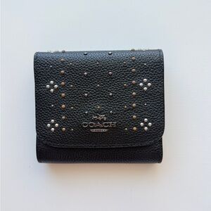 Coach Black Wallet with Studded Design